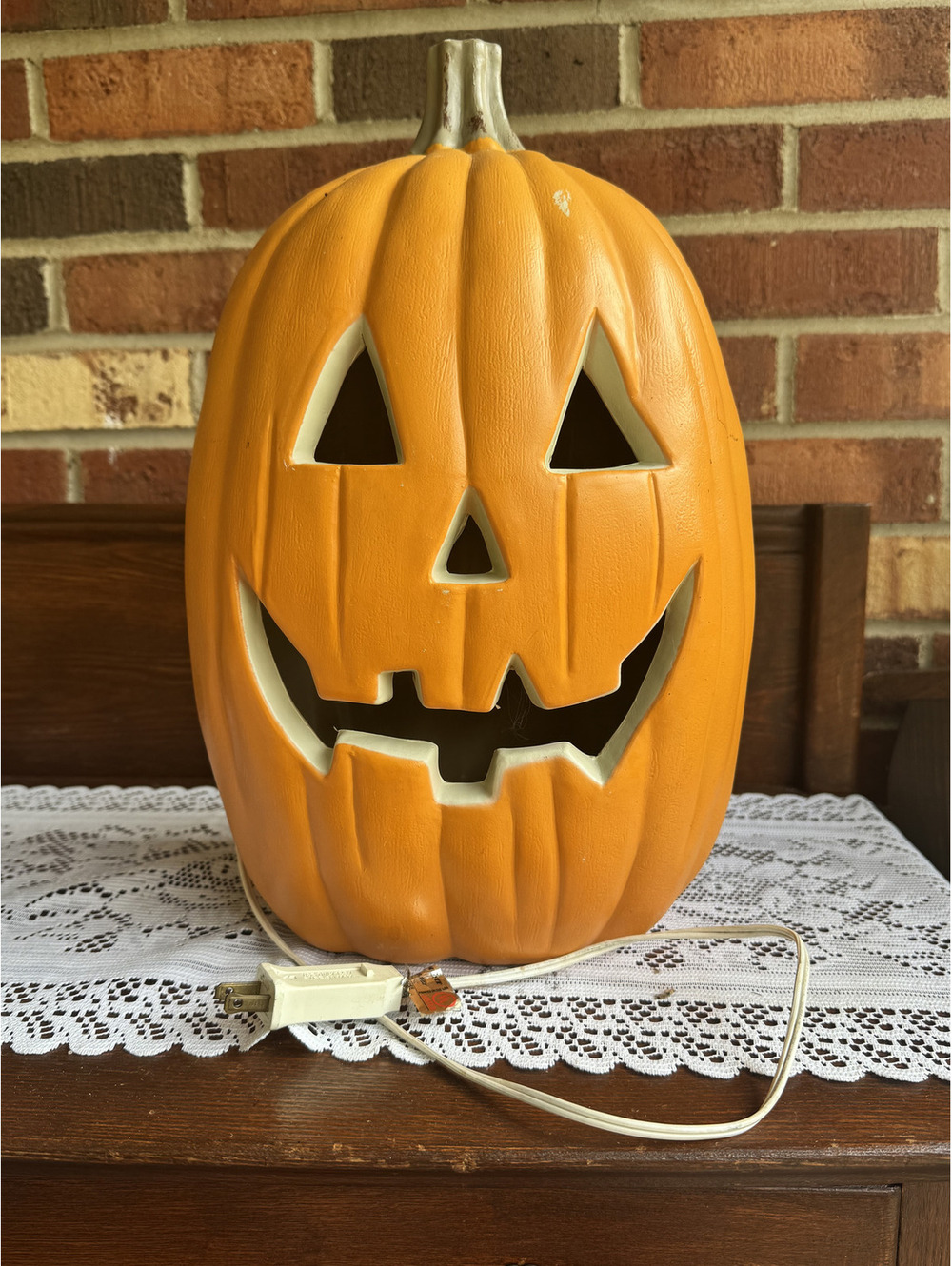 Electric Lighted Happy Jack-O-Lantern Pumpkin Decoration